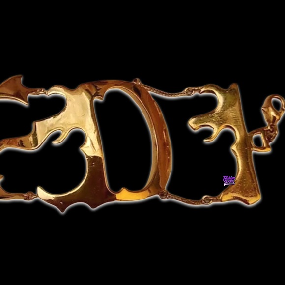 Vintage Christian Dior Flaming โDโ Logo runway XL Logo Bracelet by John Galliano - Picture 4 of 16